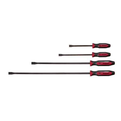 4 Piece Curved Pry Bar Set - Red